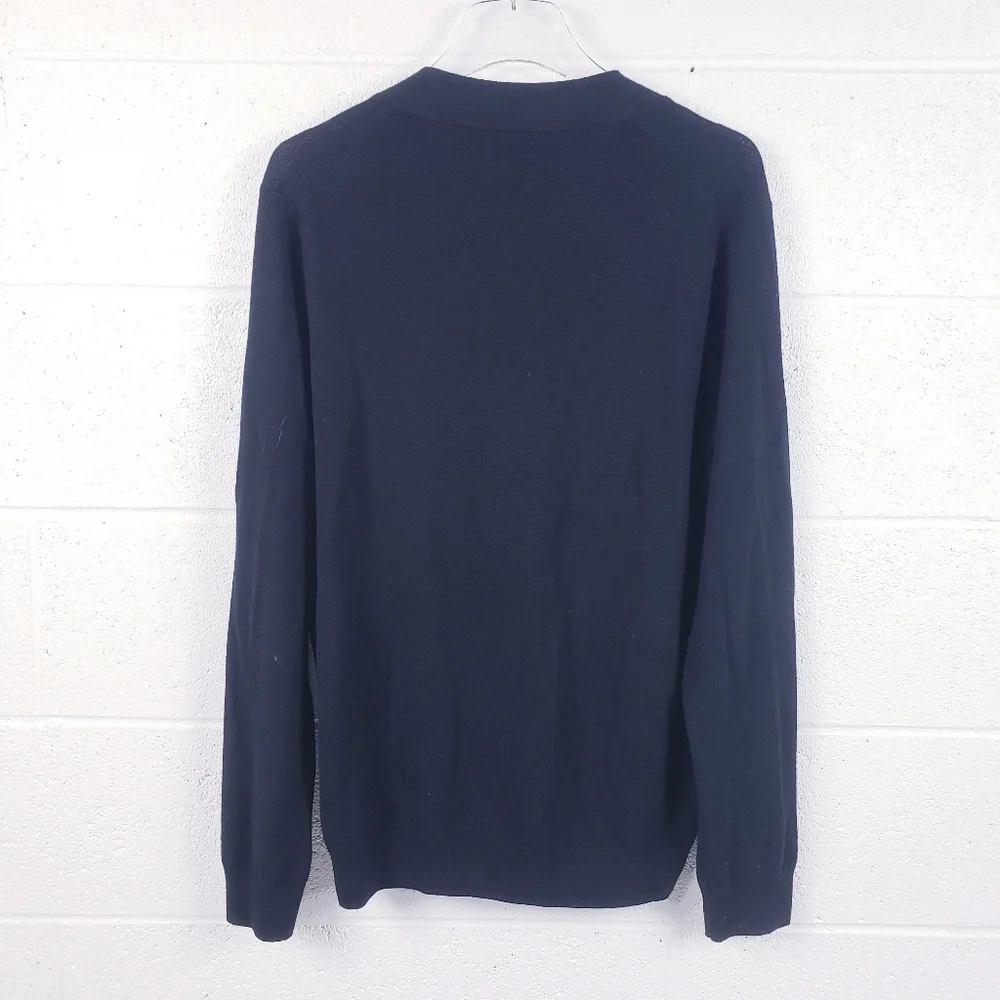 J. Crew Slim Fit Merino‎ Wool Cardigan Sweater Style C9767 Black Size Large